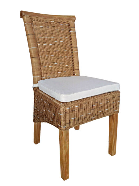 Esszimmer Stühle Set 6 Stück Rattanstühle Esstisch Stühle Perth braun Korbstühle