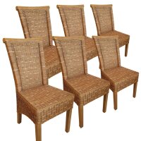 Esszimmer Stühle Set 6 Stück Rattanstühle...