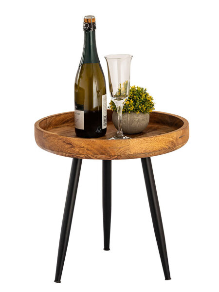Beistelltisch Holz rund Couchtisch Wohnzimmer Tisch Vancouver