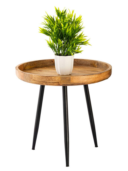 Beistelltisch Holz rund Couchtisch Wohnzimmer Tisch Vancouver