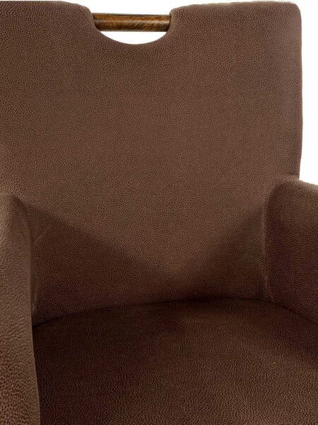 Rattanstuhl Esszimmer Stuhl Armlehner Bilbao Polstersessel prairie brown