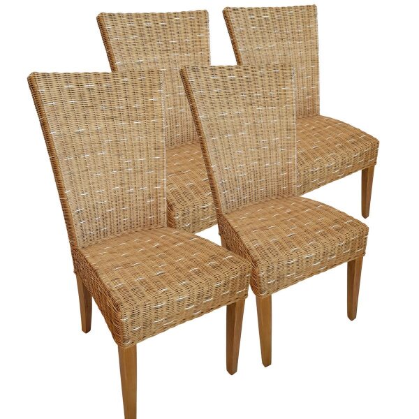Esszimmer Stühle 4 Stück Rattanstühle Wintergarten Cardine cappuccino