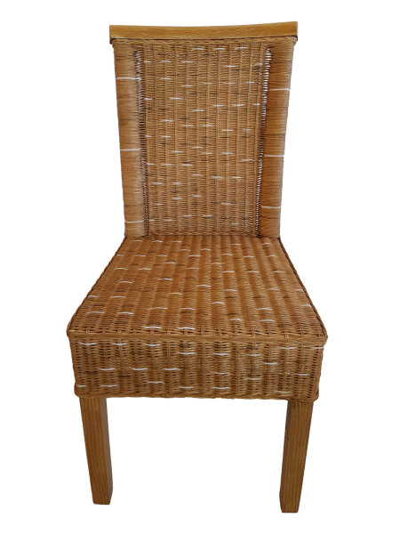 Esszimmer Stühle Set Rattanstühle Perth 4 Stück braun Korbstühle nachhaltig