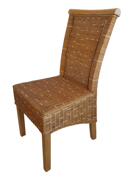 Esszimmer Stühle Set Rattanstühle Perth 4 Stück braun Korbstühle nachhaltig