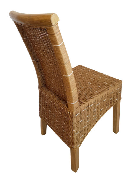 Esszimmer Stühle Set Rattanstühle Perth 4 Stück braun Korbstühle nachhaltig