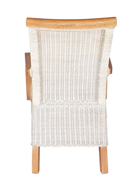 Esszimmer Stühle Set mit Armlehnen 4 Stück Rattanstühle weiß nachhaltig