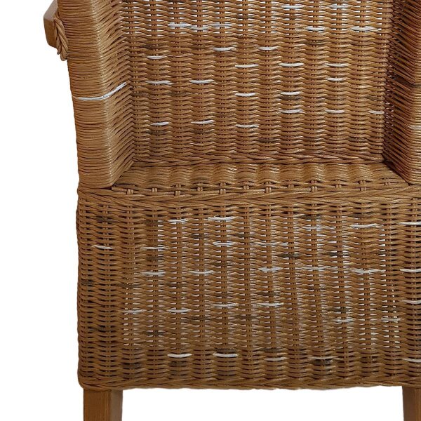 Esszimmer Stühle Set mit Armlehnen 4 Stück Rattanstühle braun nachhaltig