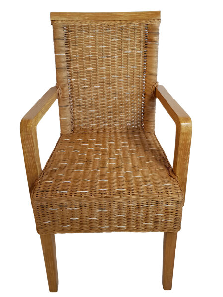 Esszimmer Stühle Set mit Armlehnen 4 Stück Rattanstühle braun nachhaltig