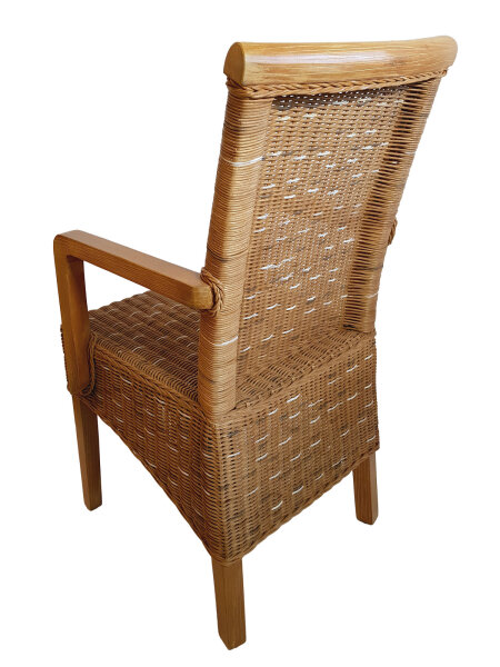 Esszimmer Stühle Set mit Armlehnen 4 Stück Rattanstühle braun nachhaltig