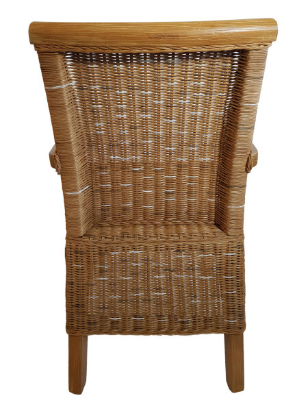 Esszimmer Stühle Set mit Armlehnen 4 Stück Rattanstühle braun nachhaltig