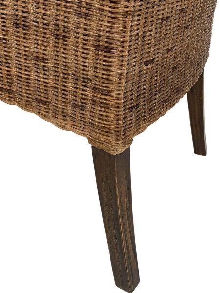 Esszimmer Stühle Set 6 Stück Rattan Bilbao Polstersessel prairie brown