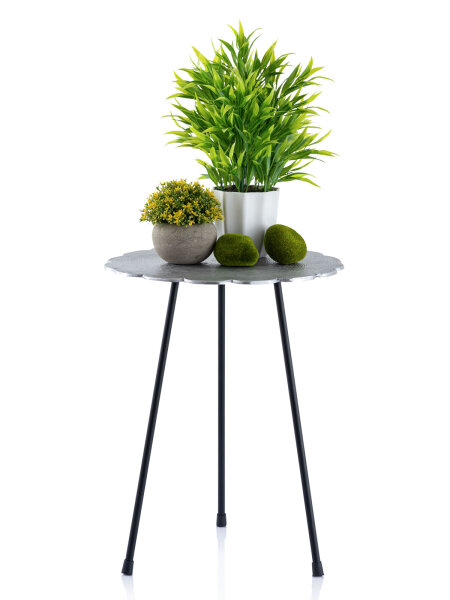 Beistelltisch Set Metall Dekotisch ø 35 cm Aluminium mit Struktur gold/silber