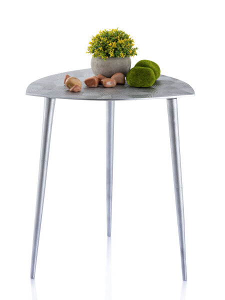 Beistelltisch Metall Dekotisch Alster 40cm dreieckig Aluminium silber o. gold