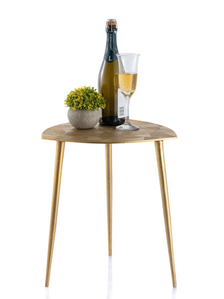 Beistelltisch Metall Dekotisch Alster 40cm dreieckig Aluminium silber o. gold