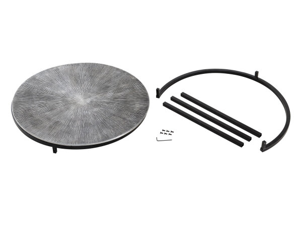 Couchtisch Set 2-teilig ø 55 Beistelltisch silber rund Wohnzimmer