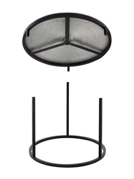 Couchtisch Set 2-teilig ø 55 Beistelltisch silber rund Wohnzimmer
