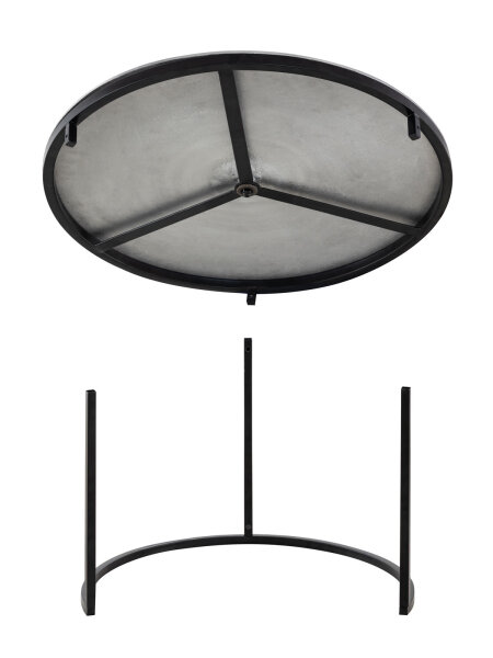 Couchtisch Set 2-teilig ø 55 Beistelltisch silber rund Wohnzimmer