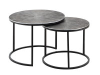 Couchtisch Set 2-teilig ø 55 Beistelltisch silber...