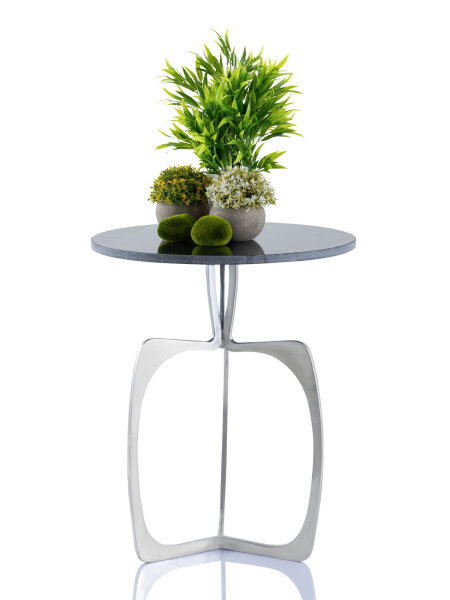 Beistelltisch Metall rund ø 45 cm Dekotisch Marmor Sohoo silber oder gold