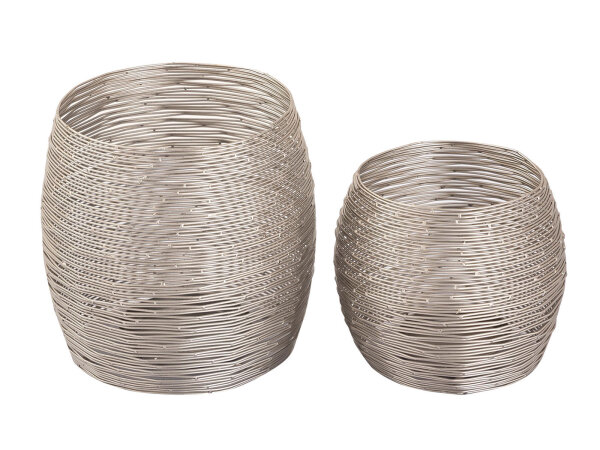 Teelichthalter Set 2-teilig Windlichter Kerzenständer Paris silber Kerzenhalter