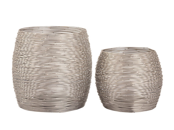 Teelichthalter Set 2-teilig Windlichter Kerzenständer Paris silber Kerzenhalter