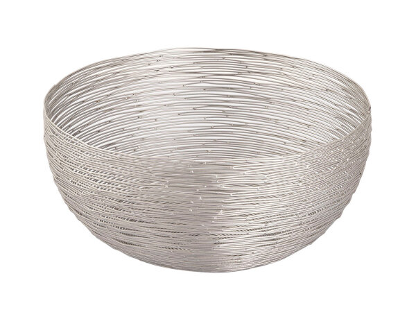 Obstschale ø 30 cm Brotkorb Obstkorb rund silber dollce Metall Drahtstruktur