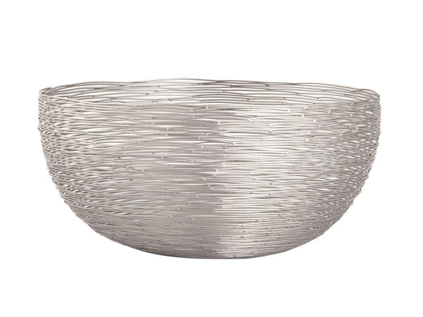 Obstschale ø 30 cm Brotkorb Obstkorb rund silber dollce Metall Drahtstruktur