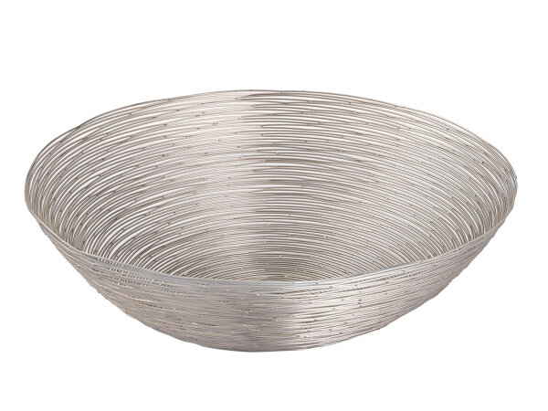 Obstschale Drahtstruktur Brotkorb Obstkorb Metall rund silber Ø 40 cm