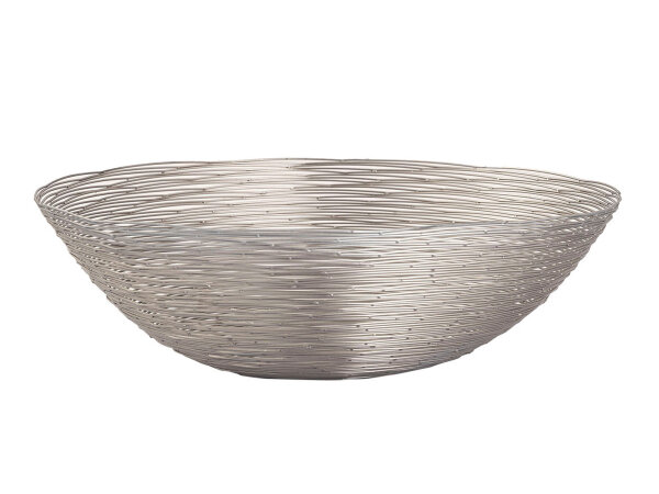 Obstschale Drahtstruktur Brotkorb Obstkorb Metall rund silber Ø 40 cm