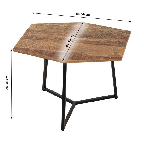 Couchtisch Beistelltisch nachhaltig Wohnzimmer Tisch Inka Metall Gestell schwarz