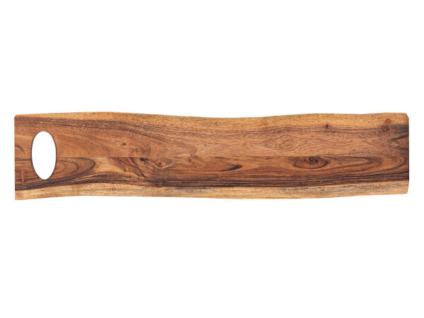 Holzbrett Servierbrett Dekotablett Thor 70x15cm Dekobrett Akazie massiv Vegan