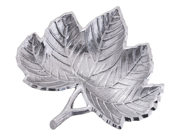 Dekoschale Schale Aluminium Leaf gold o. silber Blattschale