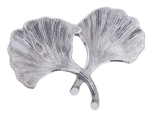 Dekoschale Schale Aluminium Ginkgo 2 Blatt gold o. silber Blattschale
