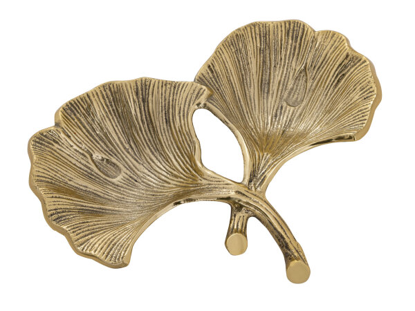 Dekoschale Schale Aluminium Ginkgo 2 Blatt gold o. silber Blattschale