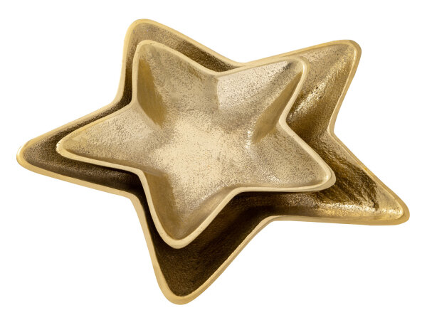 Dekoschalen 2er Set Starlight gold o. silber Weihnachtsdeko Aluminium Stern