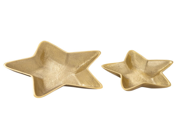 Dekoschalen 2er Set Starlight gold o. silber Weihnachtsdeko Aluminium Stern