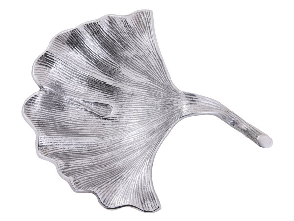 Dekoschale Schale Aluminium Ginkgo groß gold o. silber Blattschale