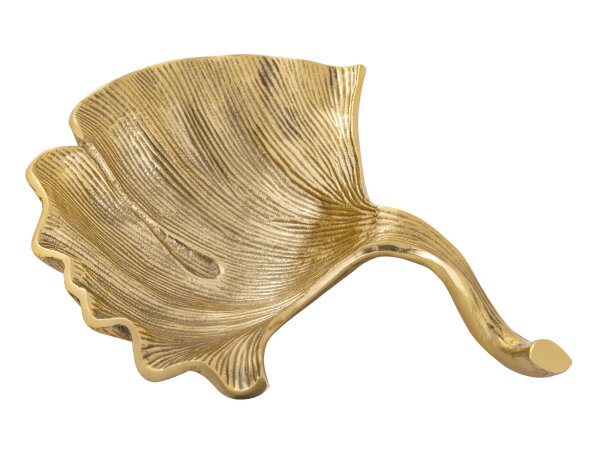 Dekoschale Schale Aluminium Ginkgo groß gold o. silber Blattschale
