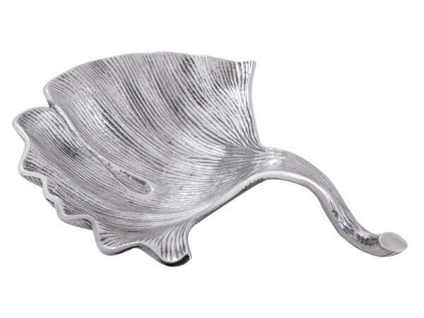 Dekoschale Schale Aluminium Ginkgo groß gold o. silber Blattschale