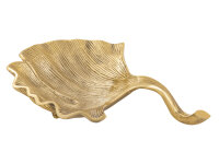 Dekoschale Schale Aluminium Ginkgo groß gold o....