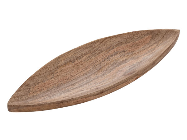 Dekoschale Holzschale Boot schiffförmig Mangoholz massiv B40xH3xT14cm