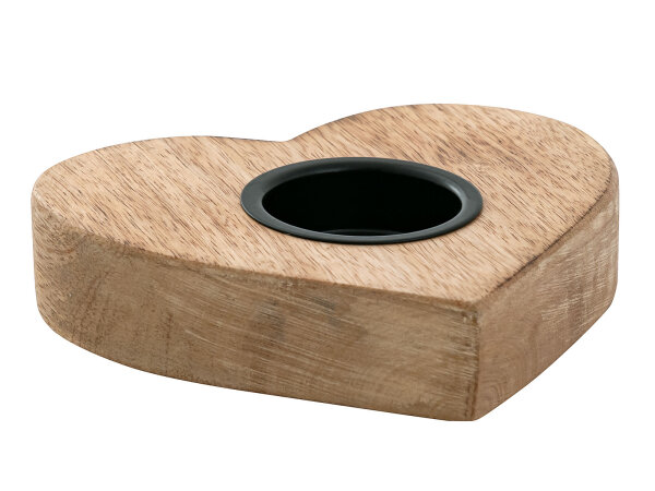 Teelichthalter 3er Set Kerzenständer Teelichter Herzilein Kerzenhalter Mangoholz
