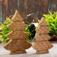 Dekofigur Baum 2er Set Holzfigur Holzbaum...