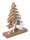 Holzfigur Weihnachtsbaum mit Hirsch u. Engel Weihnachtsdeko Mangoholz Aluminium