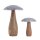 Dekofiguren 2er Set Pilze Pilz-Optik Mangoholz Aluminium H20/12x13/10cm