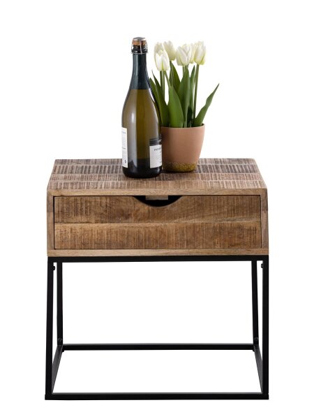 Nachtschrank Holz Nachtkästchen 45x45x35cm Nachtkonsole Maya Beistelltisch