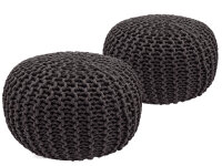 Strickhocker 2er Set Pouf Sitzpouf Sitzpuff Pouf...