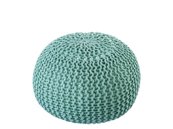 Pouf PREMIUM ø45cm Sitzhocker Strickpouf Innen Terrasse Pool Garten Ocean Wave