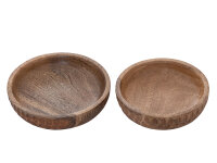 Holzschale 2er Set ø15/17cm H 4cm Dekoschale Tik...