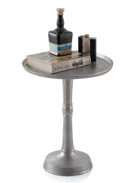 Beistelltisch Metall rund ø 44x53 cm 2-teilig Dekotisch Adlon Mittelfuß Aluminium